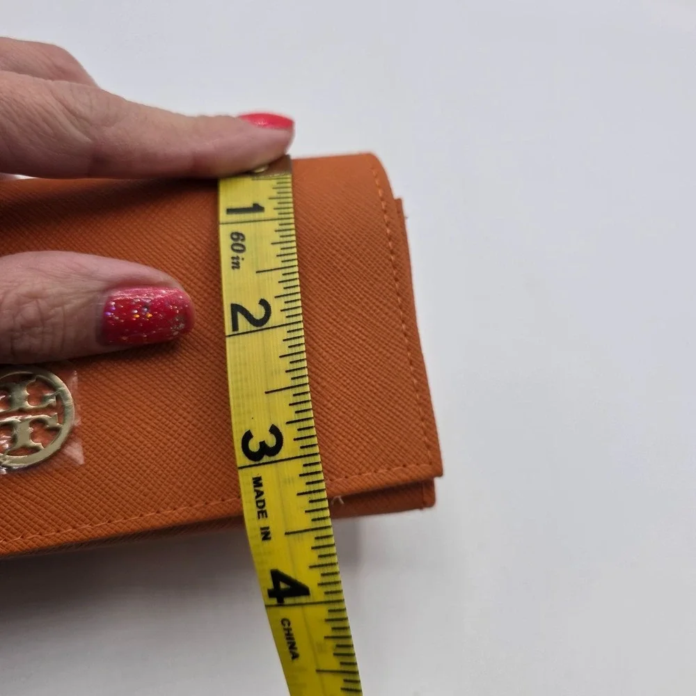 Tory Burch Orange Saffiano‎ Leather Eyeglass Sunglass Case Pouch Designer Luxury